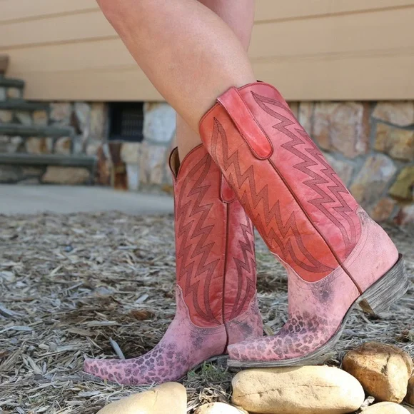 Old Gringo western leather boots Pretty in pink cowgirl boho RTL $395 NIB 7.5 - Picture 1 of 6